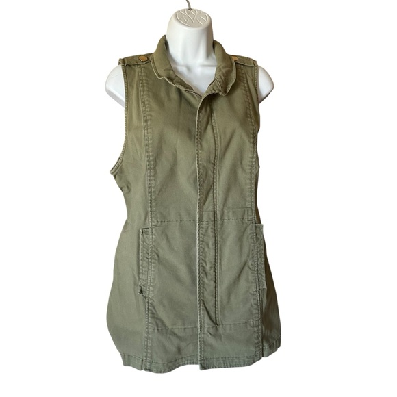 Cabi long vest jacket women's  sz small olive  army green festival militarycore - Picture 10 of 14